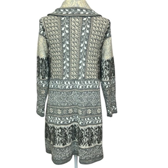 Sundance Patterned Gray Longline Cardigan - Picture 4 of 6